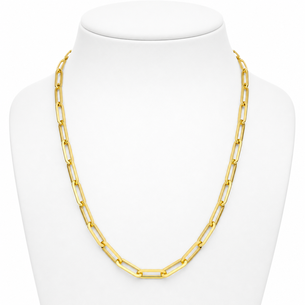 Gold Paperclip Necklace studio close-up