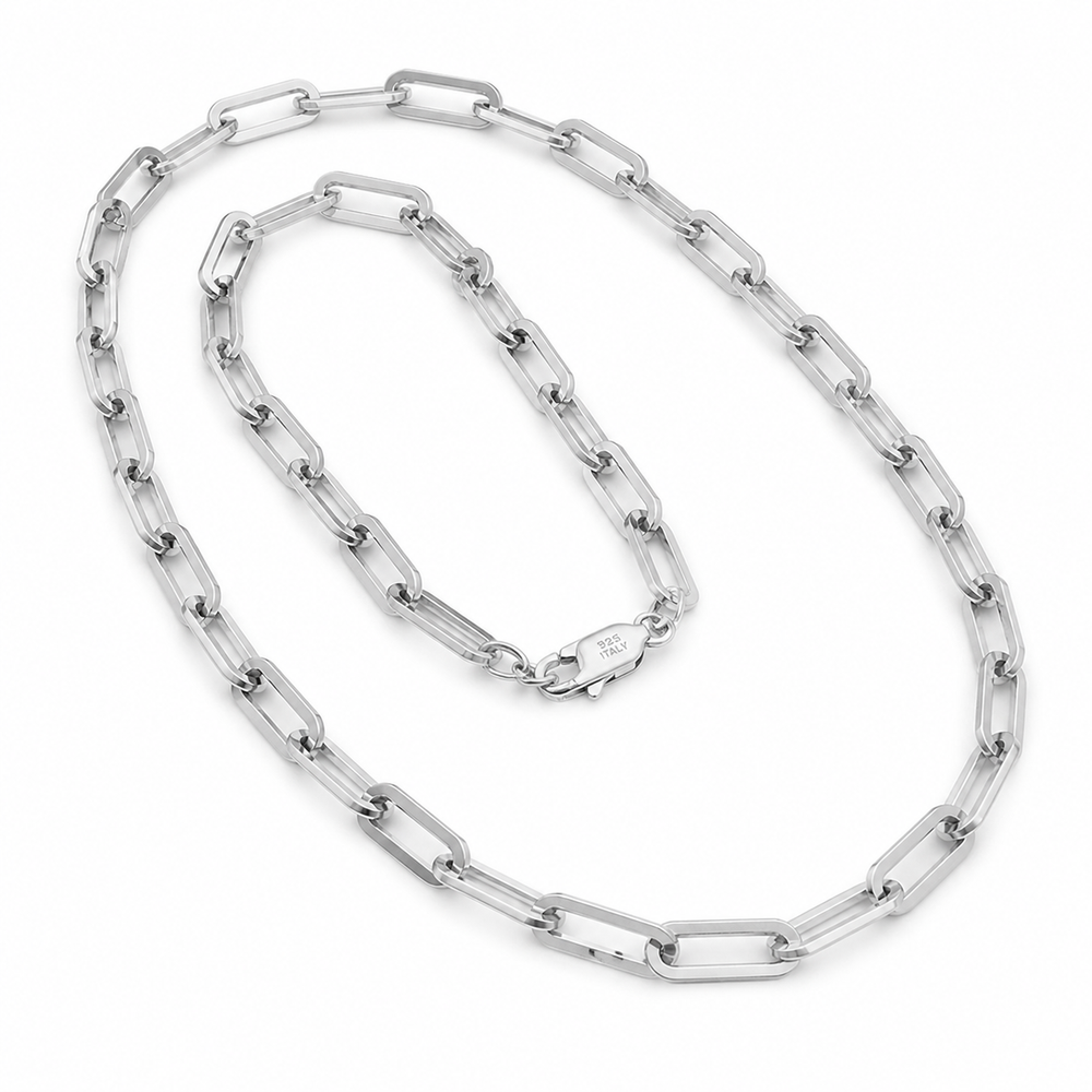 Silver Paperclip Necklace alternate angle product photo